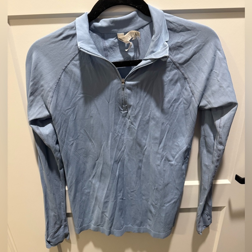 Athleta Blue Quarter Zip Athletic Pullover Top Women’s Medium Performance